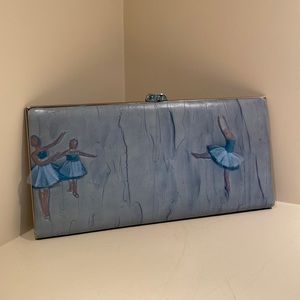Lodis blue leather Andra Diva frame clutch wallet